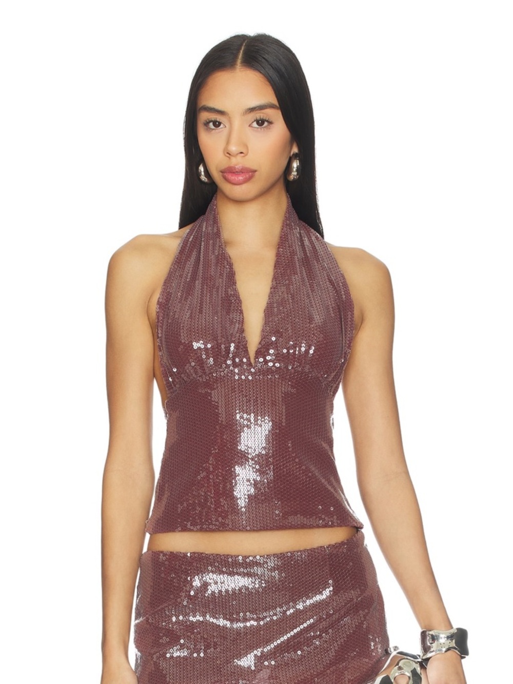 Miaou x Revolve Mathilde Top in Oxblood